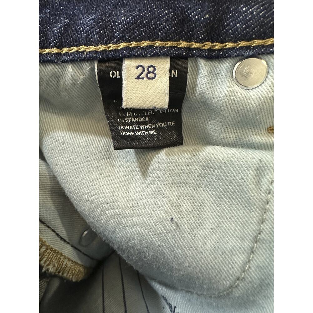 Oliver Logan Aberdeen Jeans Dark Wash Wide Leg Crop High Rise Raw Hem Denim 28 - Picture 7 of 14